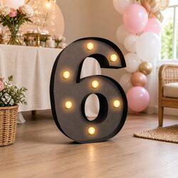 LED Metal Number Lights Free Standing Marquee Display Home Party Wedding Decor