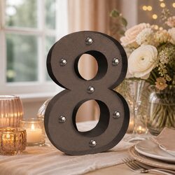 LED Number Lights Free Standing Metal Marquee Party Wedding Home Decoration
