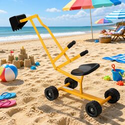 Kids Ride On Digger Bulldozer Sandpit Play Toy Rotating Seat Yellow Construction