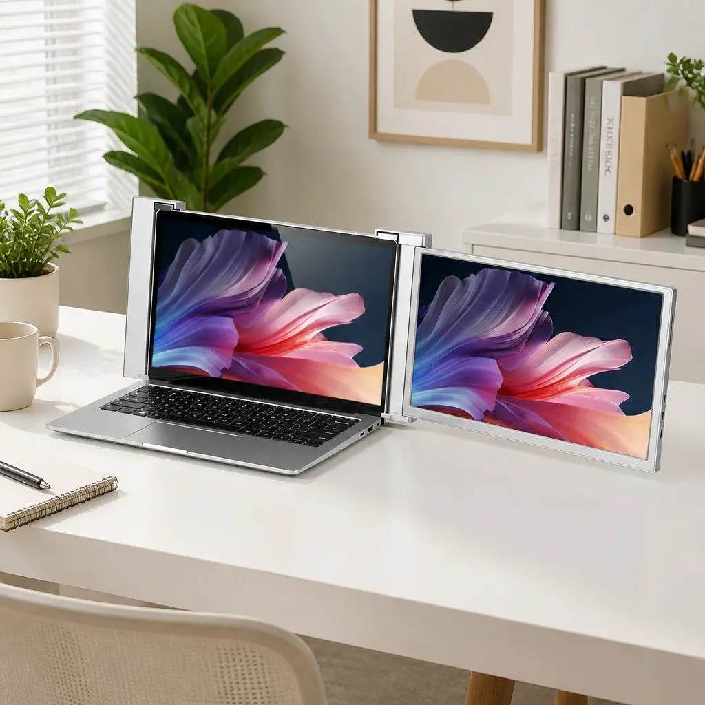 14 Inch Portable Monitor Laptop Screen Extender 1080P IPS USB-C Dual Display
