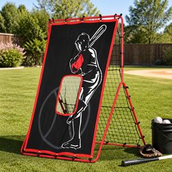 Baseball Pitching Net Target Rebound Training Aid 2 in 1 Hitter Practice Kit