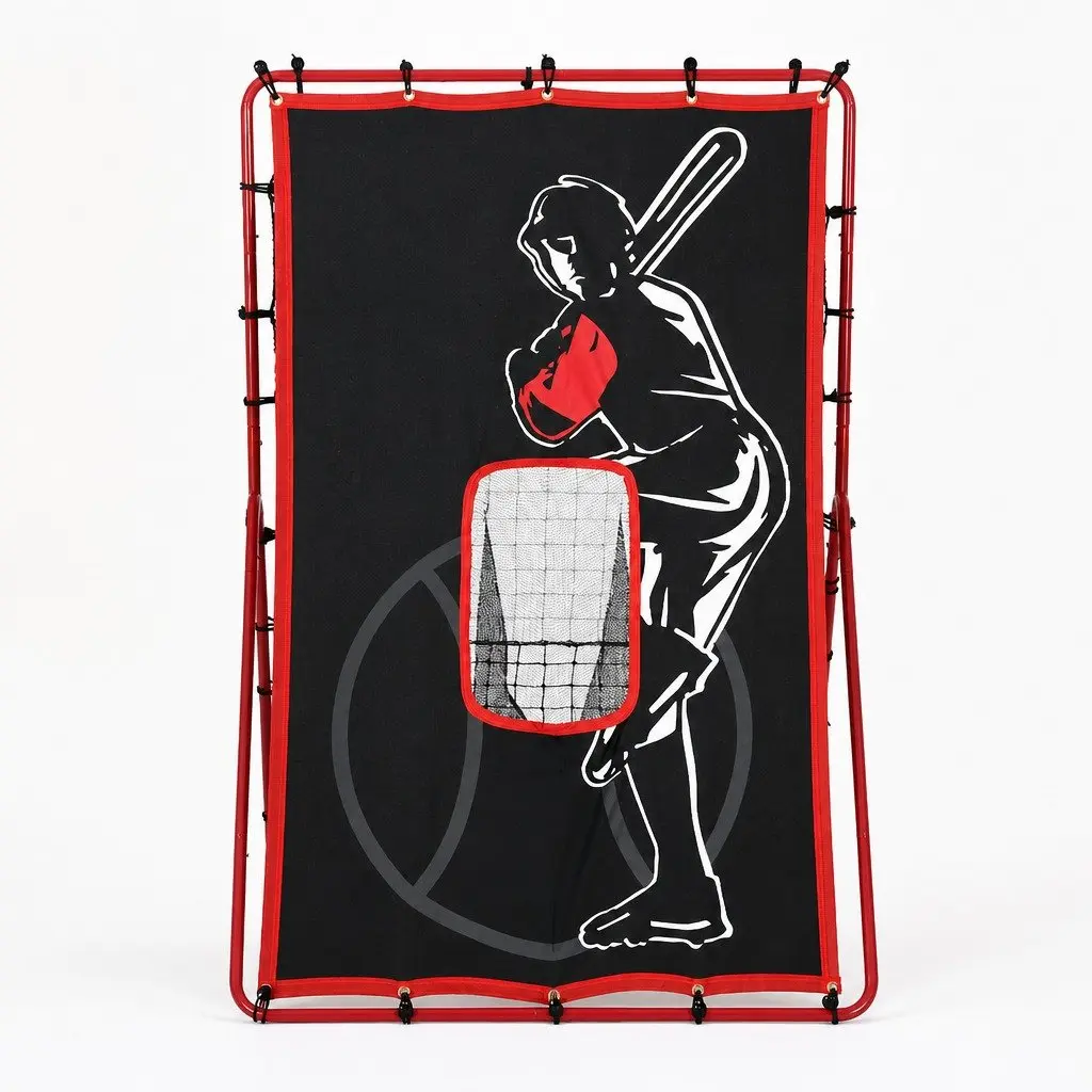 Baseball Pitching Net Rebound Training Aid 2 in 1 Target Zone Pattern Portable Black