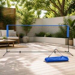 Portable Sports Net 4m Badminton Tennis Volleyball Adjustable Height Carry Bag