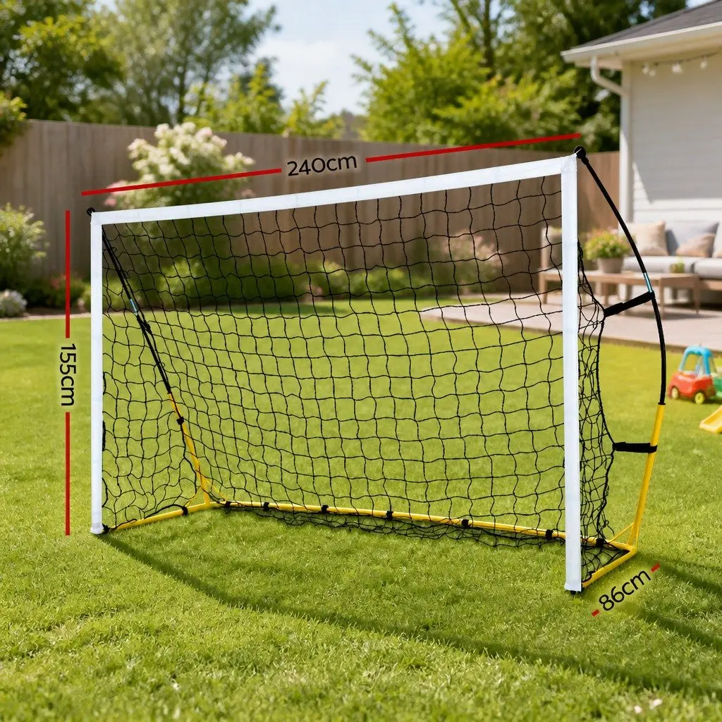 Portable Soccer Goal Net 2.4m Football Training Rebounder Sports Equipment