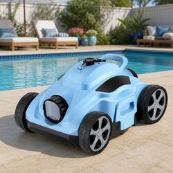Robotic Pool Cleaner Automatic Cordless Floor Vacuum Robot Swimming Blue