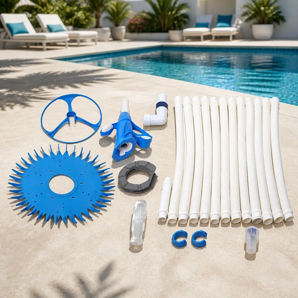 Automatic Swimming Pool Cleaner Vacuum with 10M Hose for Above Ground and In-Ground Pools Blue