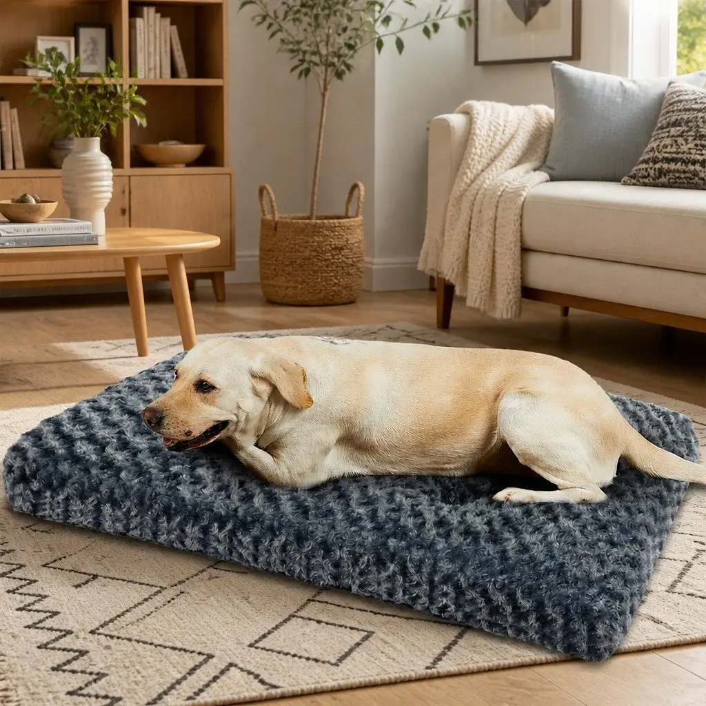 Dog Bed Pet Calming Washable Soft Plush Warm Cozy Sleeping Mat Floor Kennel Sofa