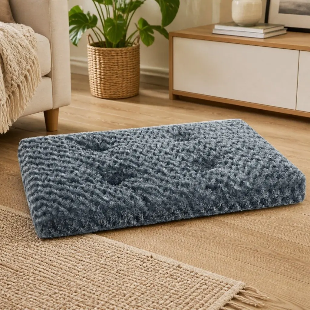 Dog Bed Pet Calming Washable Soft Plush Warm Cozy Sleeping Mat Floor Kennel Sofa