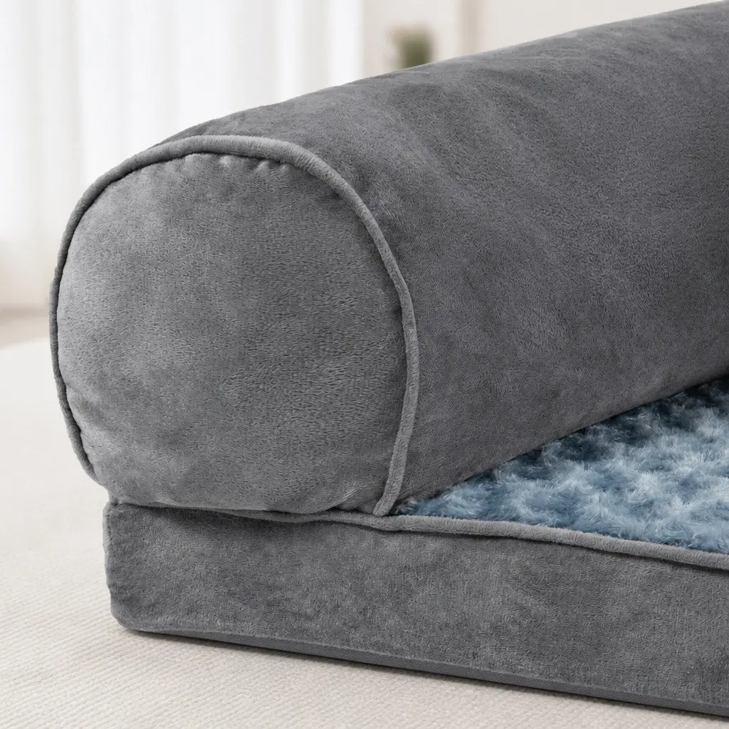 Pet Bed Orthopaedic Memory Foam Medium Grey Washable