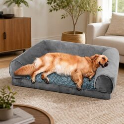 Pet Bed Sofa Dog Bedding Cover XL Removable Machine Washable Grey Orthopaedic