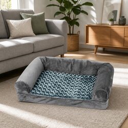 Pet Bed Sofa Dog Bedding Soft Warm XXL Grey Extra Large Lounger Cushion