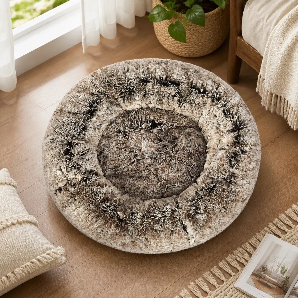 Pet Bed Donut-Shaped XXL Soft Warm Kennel Dog Cat Cushion Non-Slip Bottom