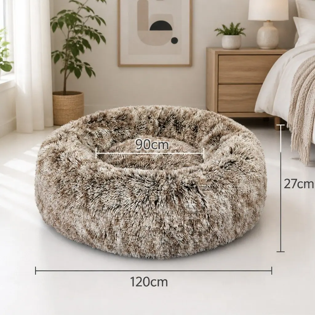 Pet Bed Donut-Shaped XXL Soft Warm Kennel Dog Cat Cushion Non-Slip Bottom