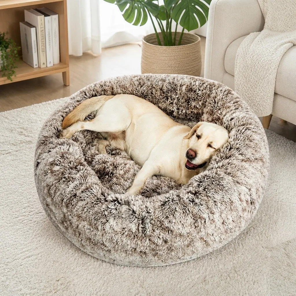 Pet Bed Donut-Shaped XXL Soft Warm Kennel Dog Cat Cushion Non-Slip Bottom