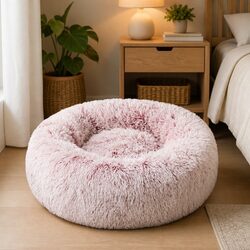Dog Calming Bed Removable Cover XX-Large Pink Replacement Pet Bed Cover
