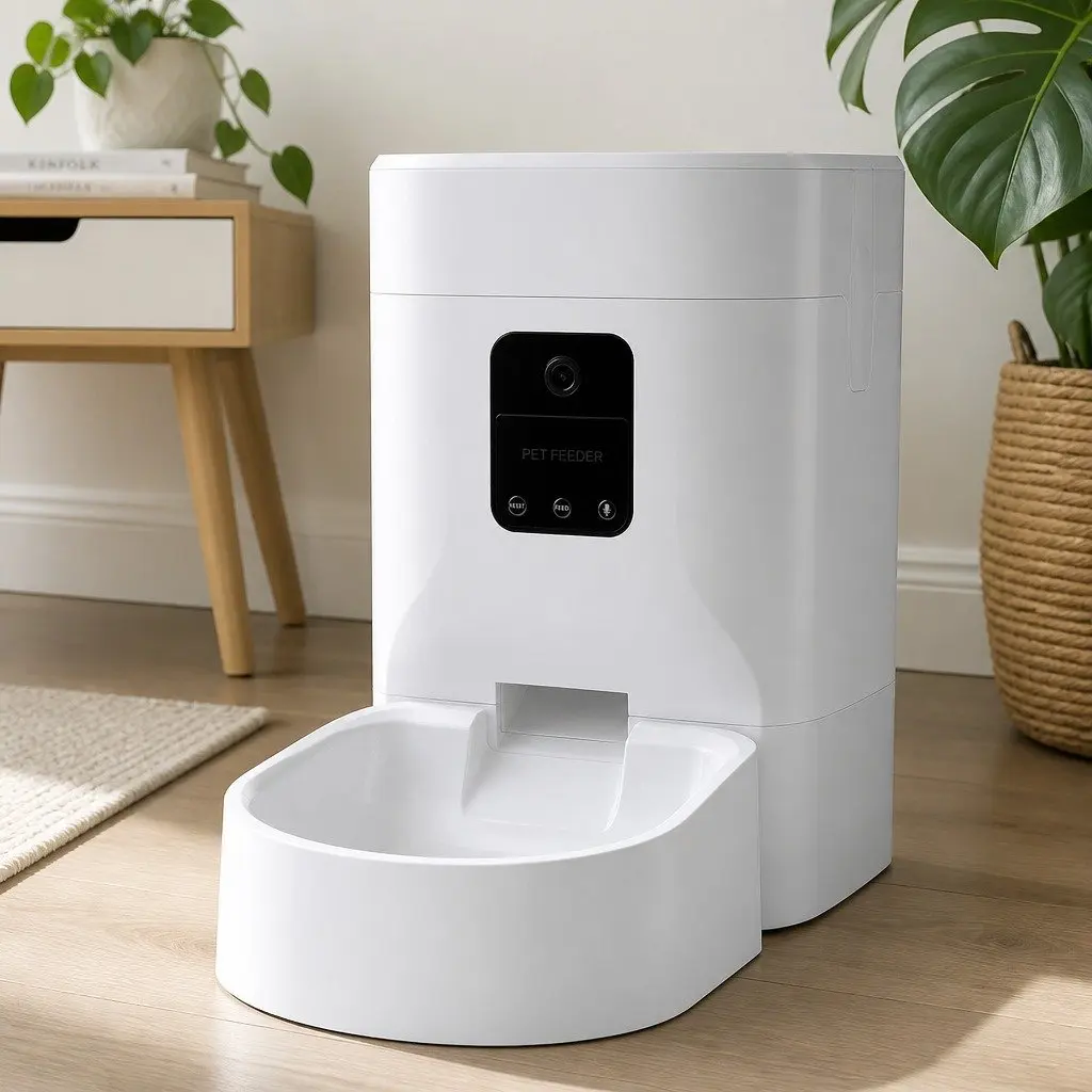 Automatic Pet Feeder 9L Smart with HD Camera Remote Control White