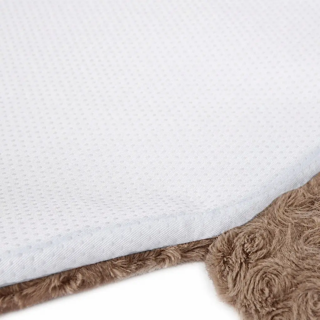Pet Bed Calming Cushion Medium Plush Waterproof Tan