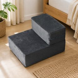 Pet Stairs Ramp Portable Climbing Steps Dog Cat Grey Anti-Slip Foam Adjustable