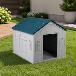 XL Dog House Kennel Outdoor Indoor Pet Plastic Waterproof Shelter Ventilation