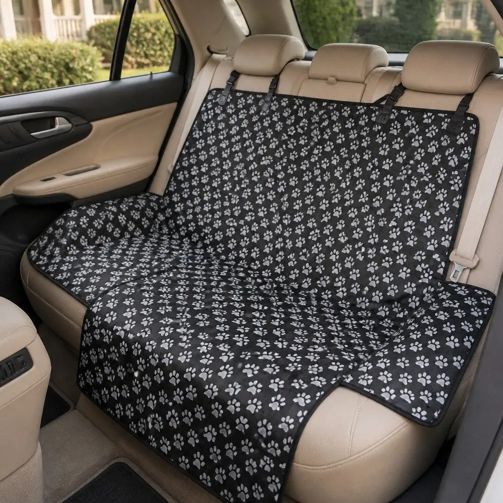 Pet Car Seat Cover Hammock Waterproof Chew-Resistant Oxford Fabric 105cm x 155cm Black