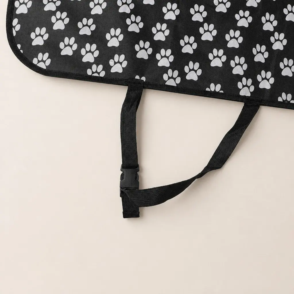 Pet Car Seat Cover Hammock Waterproof Chew-Resistant Oxford Fabric 105cm x 155cm Black