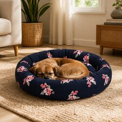Dog Calming Bed Pet Cat Washable XXL Doughnut-Shaped Non-Slip Bottom Machine