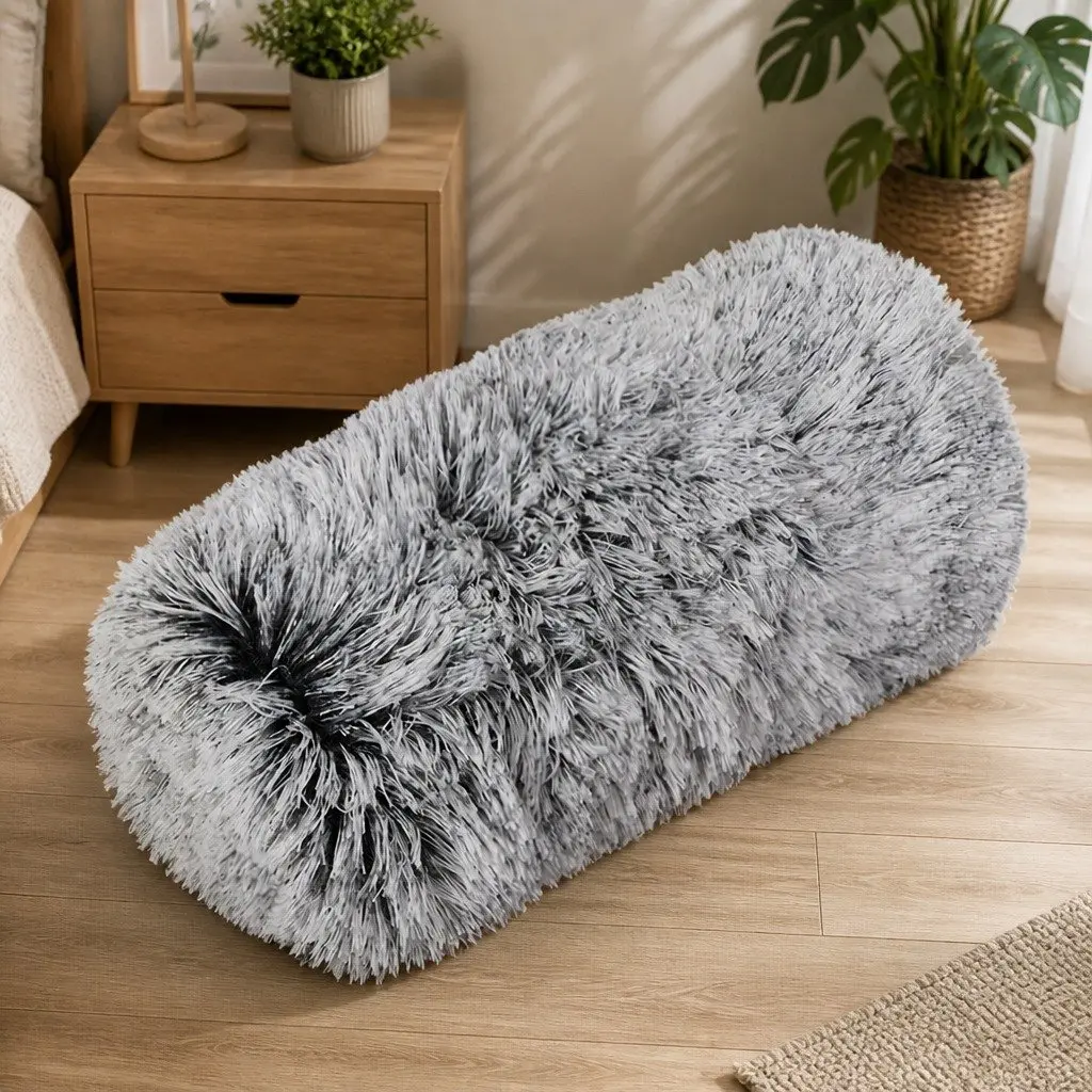 Pet Bed Cover Removable Washable Small Charcoal Plush Polyester