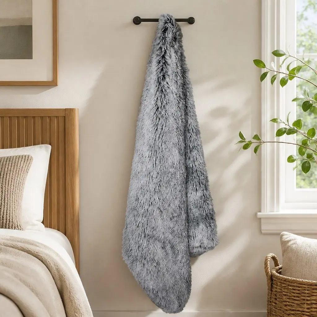 Pet Bed Cover Removable Washable Small Charcoal Plush Polyester