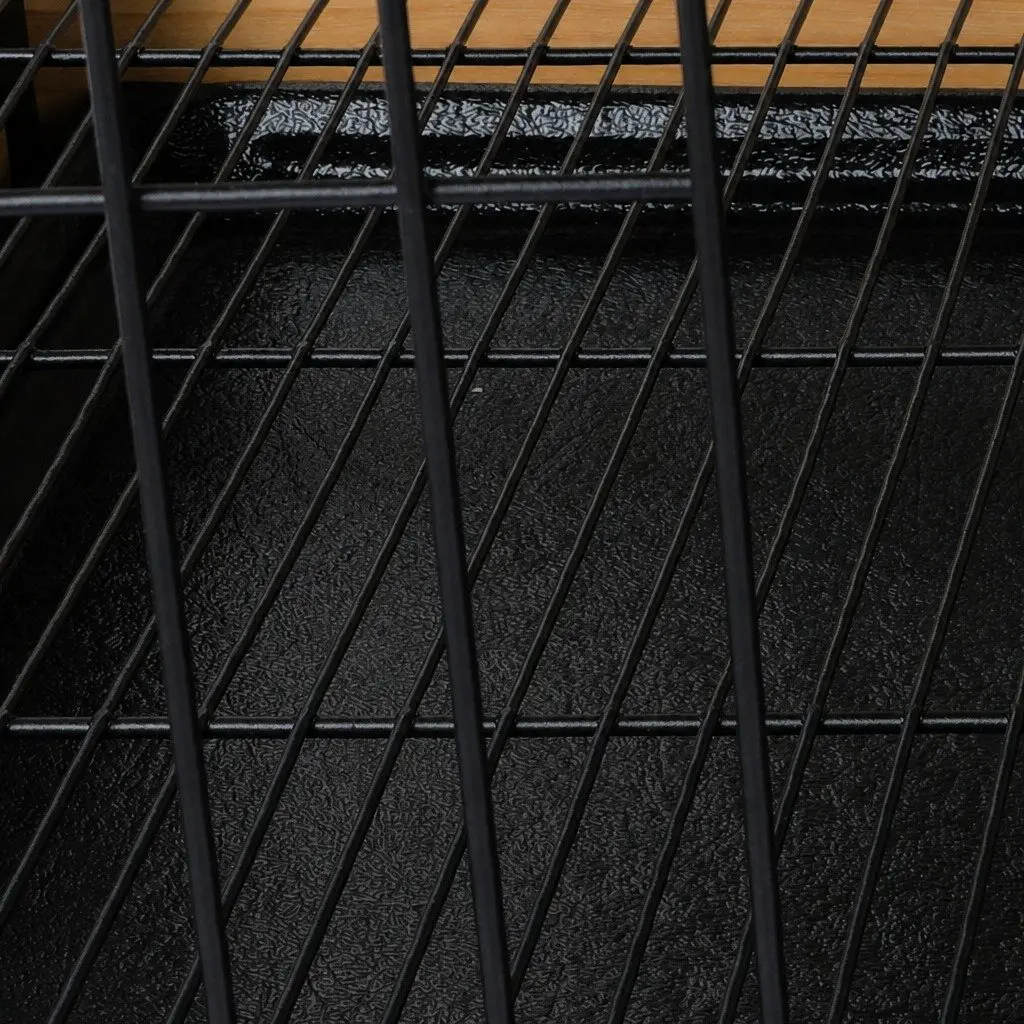 Wooden Dog Kennel Large Two Doors Removable Tray Pet Crate End Table Wood and Black