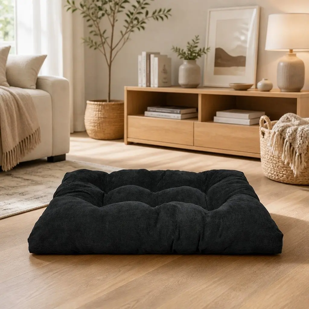 Pet Calming Bed Dog Cat Cushion Large Washable Tufted Comfort Sleep Nest