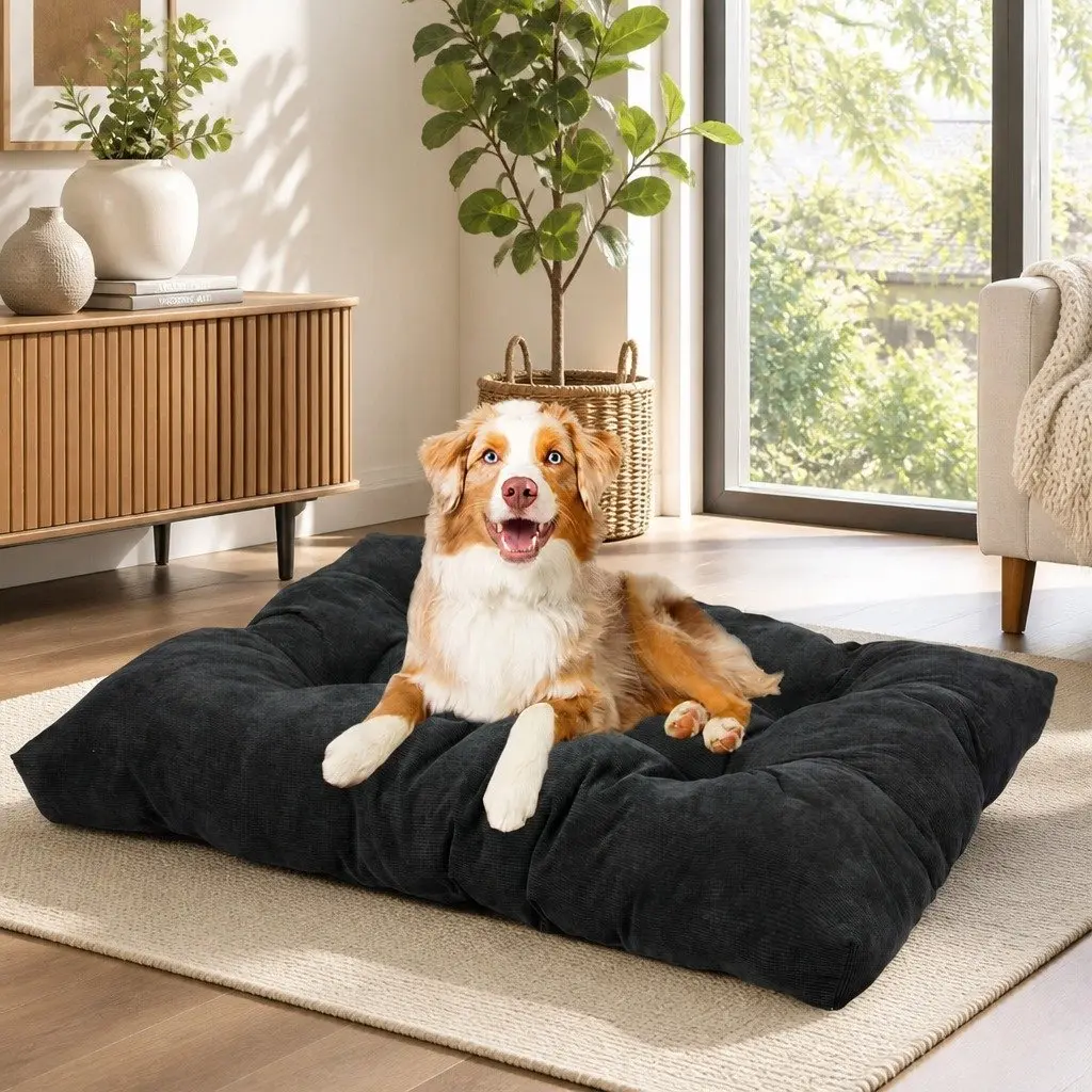Pet Calming Bed Dog Cat Cushion Large Washable Tufted Comfort Sleep Nest