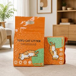 Tofu Cat Litter Clumping Green Tea Scent Biodegradable Flushable 2.5kg x2 Bags