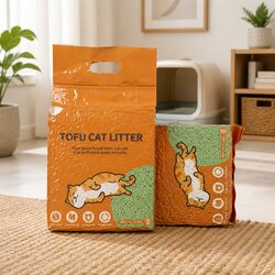 Tofu Cat Litter Clumping Green Tea Odour Control Flushable Biodegradable 2.5kg