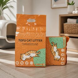 Tofu Cat Litter Clumping Green Tea Odour Control Flushable Biodegradable 2.5kg