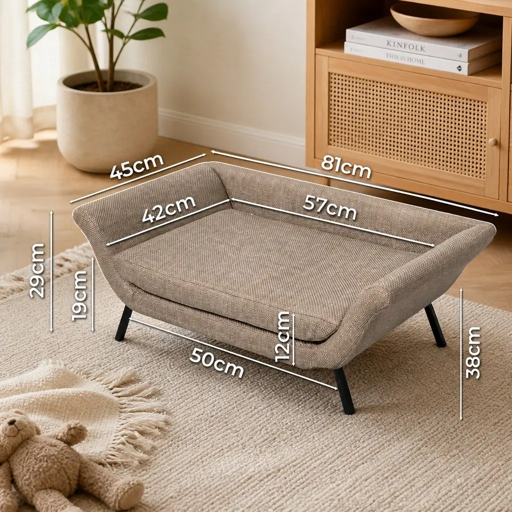 Pet Sofa Bed Raised Elevated Soft Foam Dog Cat Sleeping Lounger
