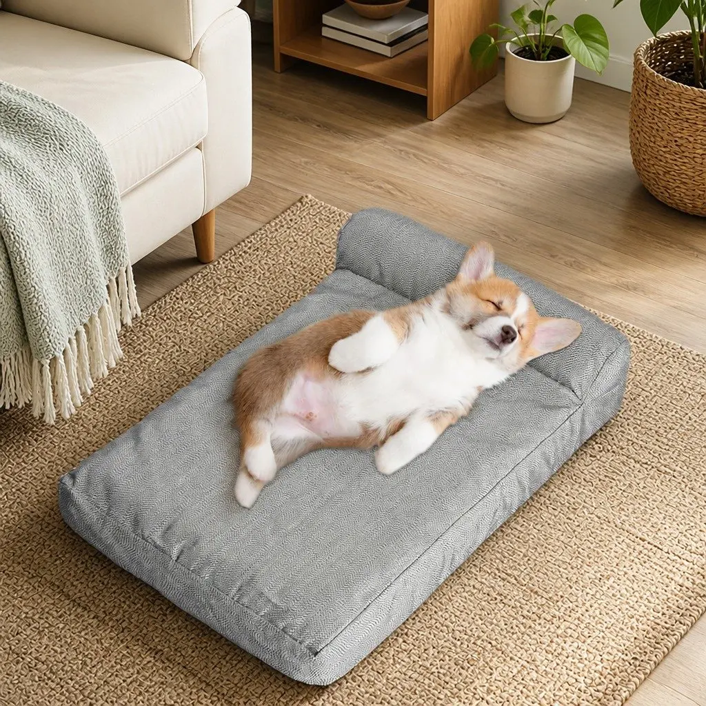 Memory Foam Pet Bed Chew Proof Medium Egg Shape Dog Cat Cushion Machine Washable