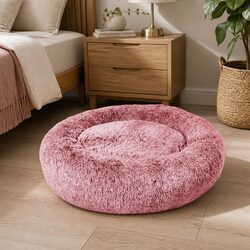 Large Memory Foam Pet Bed Donut Cushion Removable Washable Cover Raised Bolster