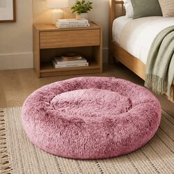 Pet Bed Memory Foam Dog Donut Medium Doughnut Cushion Removable Cover Washable