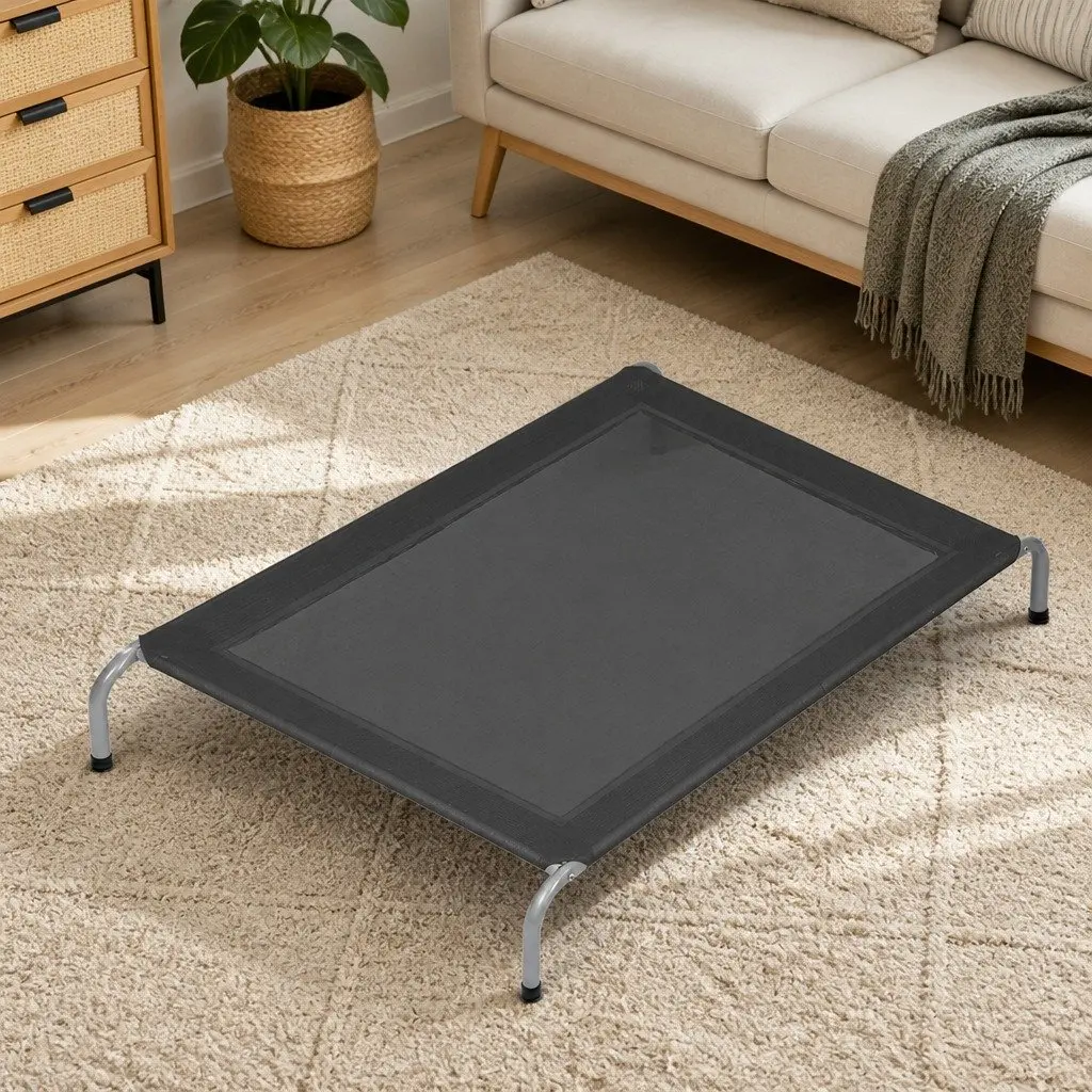 Elevated Pet Trampoline Bed XXL Raised Dog Cat Sleeping Frame Grey