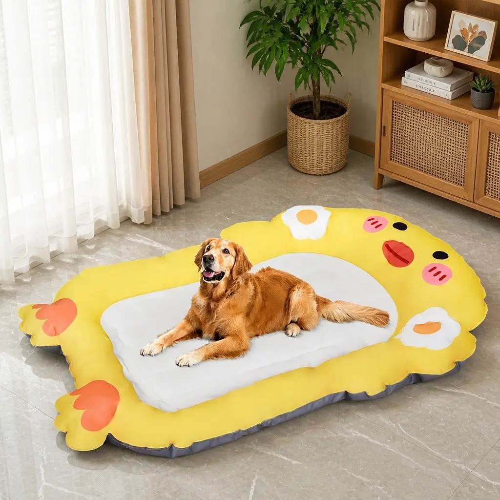 Pet Cooling Mat Ultra-Large Self-Cooling Gel Pad Yellow Waterproof