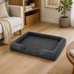 Memory Foam Pet Sofa Bed Orthopaedic Dog Cat Lounger Raised Rim Washable Cover