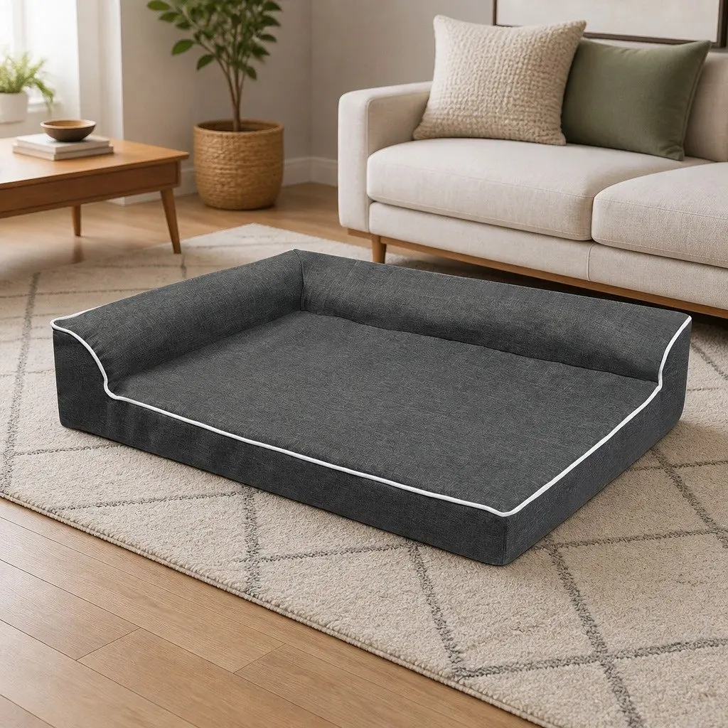 Orthopedic Dog Bed Memory Foam Medium Grey Removable Washable Cover