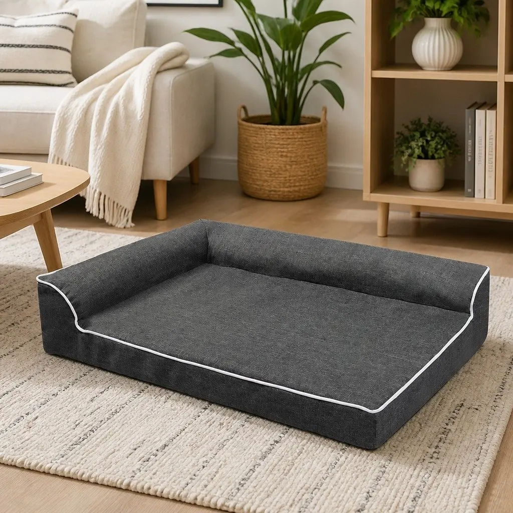 Orthopedic Dog Bed Memory Foam Medium Grey Removable Washable Cover