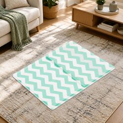 Pet Cooling Mat Small Green Textured Surface Foldable Portable No-Fill Dog Cat