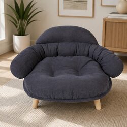 Elevated Pet Dog Cat Sofa Bed Couch XL Grey Wooden Base Removable Cover
