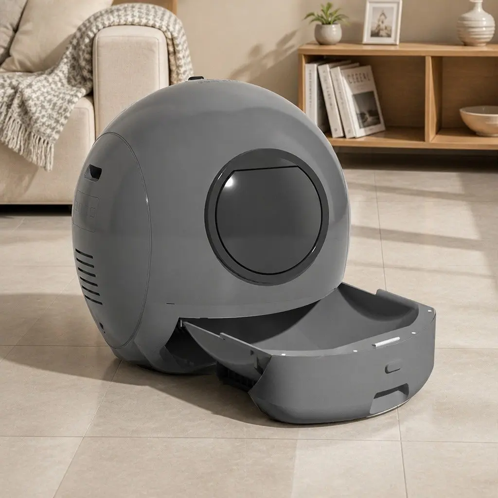 Automatic Self-Cleaning Cat Litter Box Large Wi-Fi App Control Smart Grey