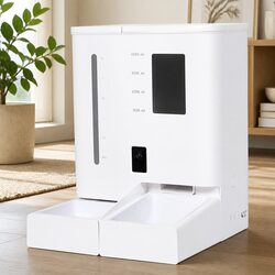 2-in-1 Automatic Pet Feeder Waterer WiFi App Control Food Water Tank Tray