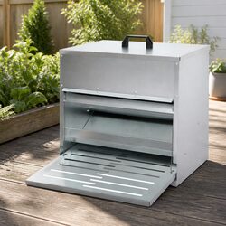Automatic Chicken Feeder 10KG Galvanized Steel Step Pedal Poultry Bird Self
