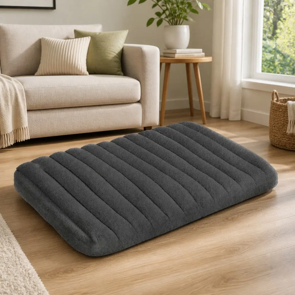 Orthopedic Dog Bed Large Removable Washable Cover Sherpa Plush Grey
