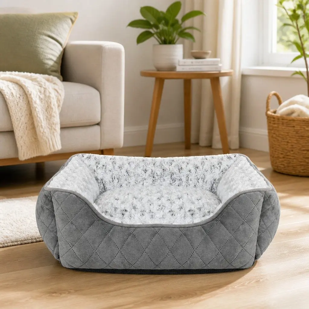 Pet Calming Bed Orthopedic Dog Cushion Fluffy Washable Medium M Soft Comfort